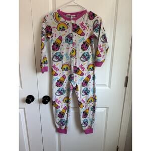 Shopkins 1-Piece Girls Pajamas Size 7/8 RARE!